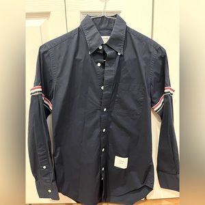 Thom Brown Navy Oxford Button Down